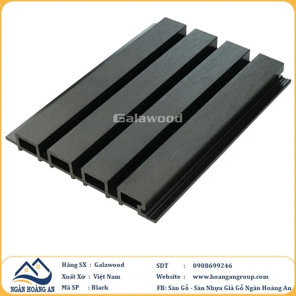 Tấm Ốp Lam Sóng Gỗ Nhựa Ngoài Trời Galawood G4S219 Black